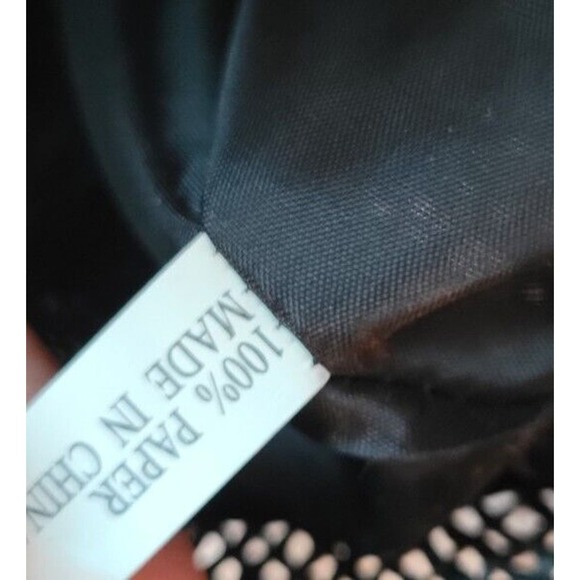 Woven Black Handbag Purse 100% Paper Black Frayed Beach Bag Snap Closed Zip... - Picture 6 of 15